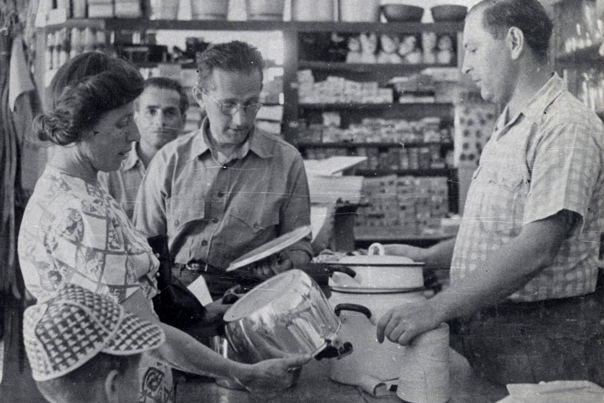 Max Blum, the writer's uncle, sells homeware at his store