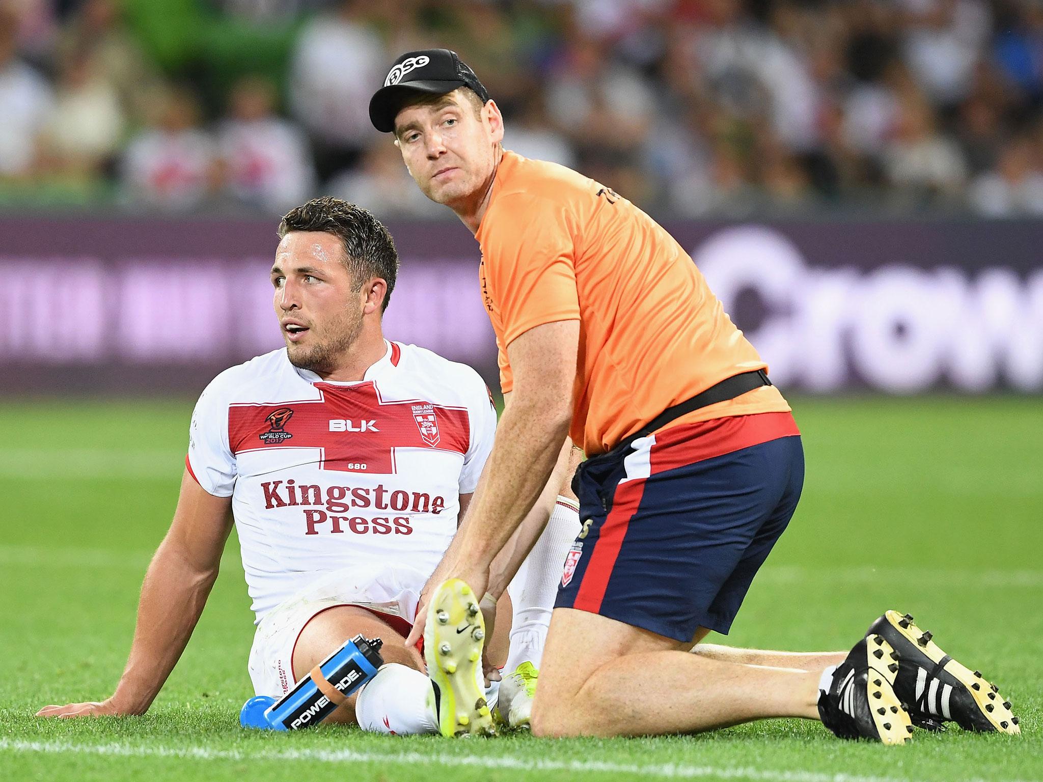 Burgess was forced off and could miss the remainder of the tournament