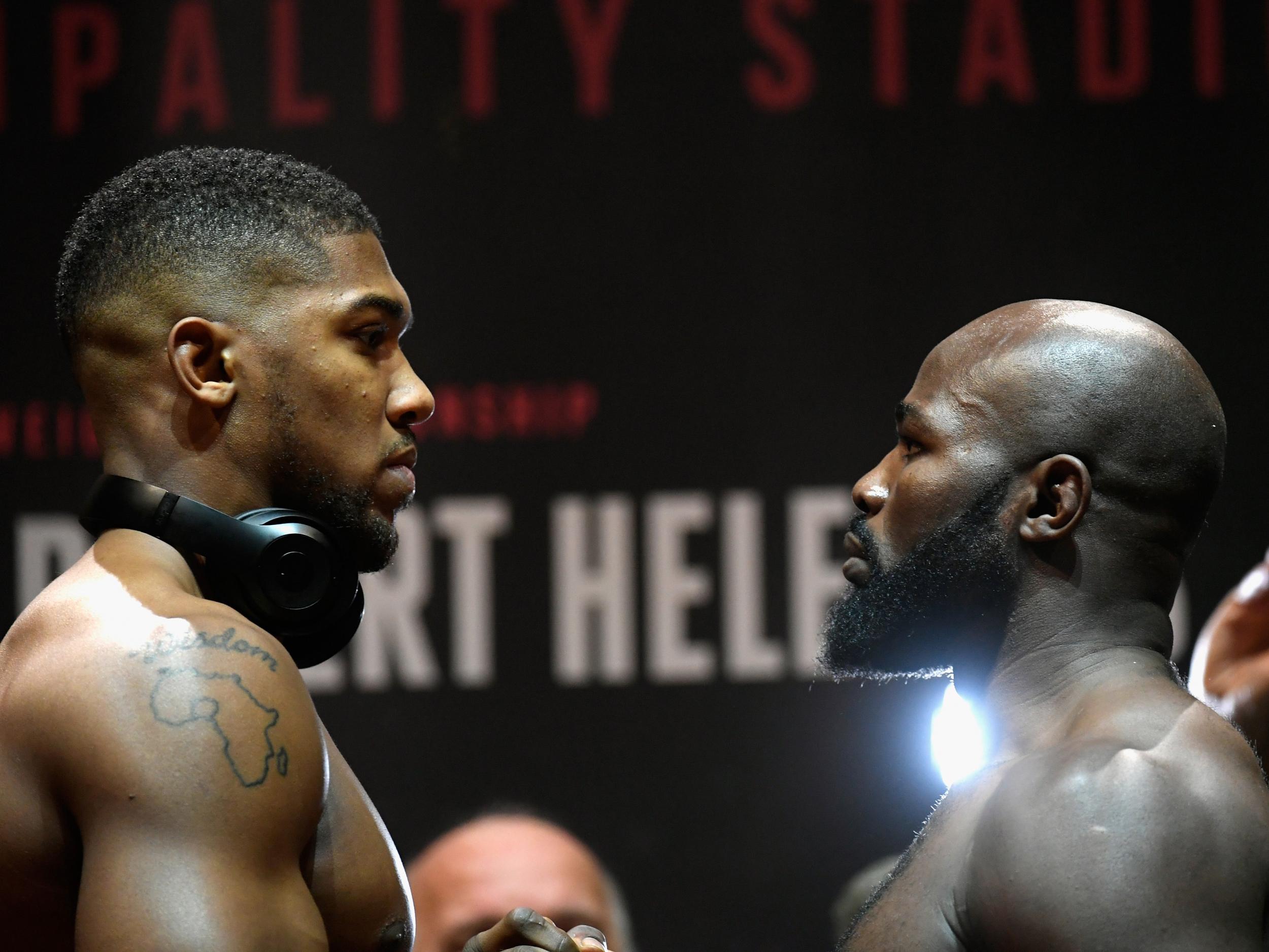 Joshua and Takam will face off in a sold-out Principality Stadium