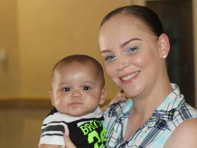 Jessica Allen gave birth to her own son will being a surrogate mother. Here pictured with 10-month-old Malachi