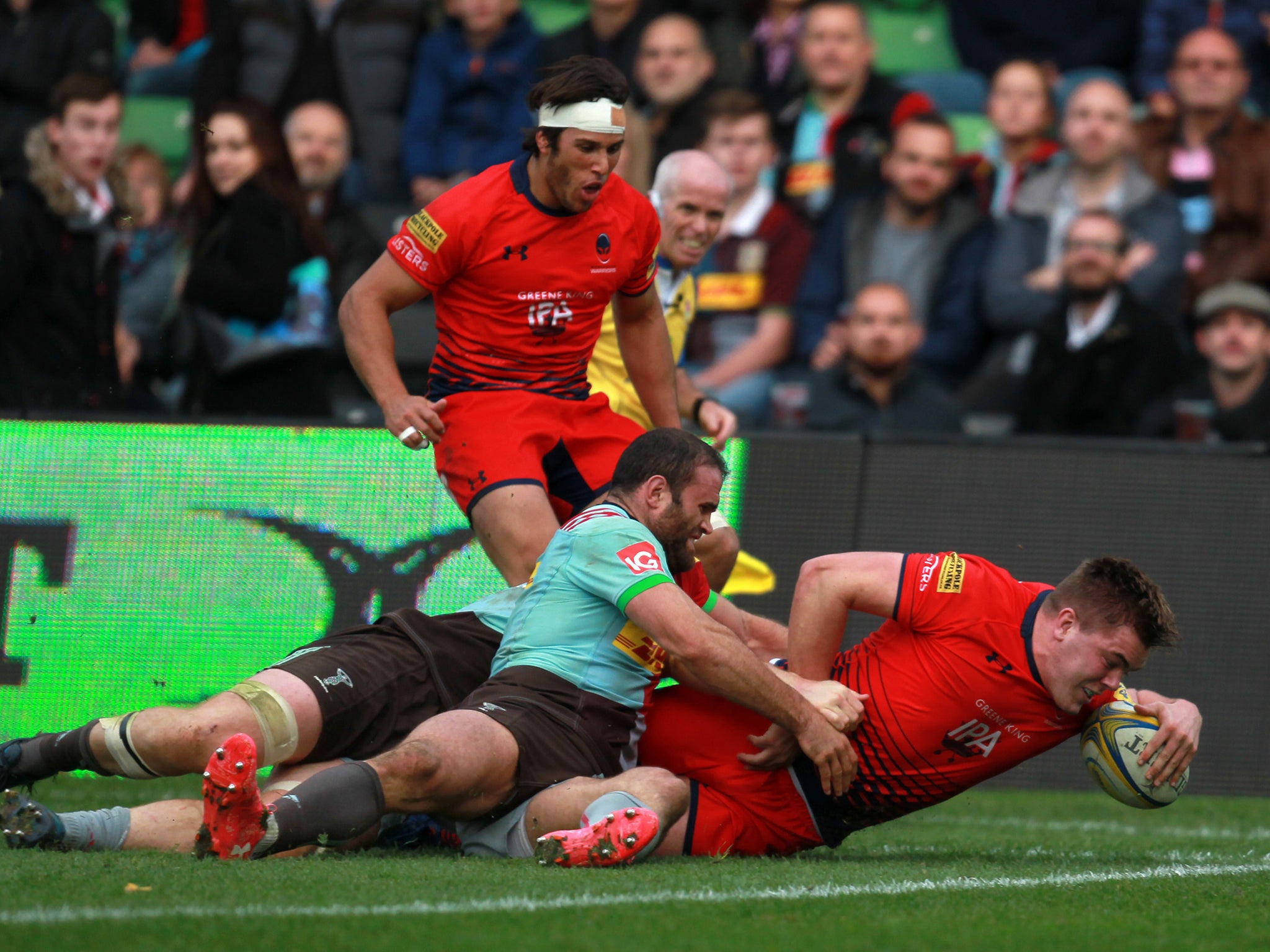 Young Worcester hooker Jack Singleton came off the bench to score a try