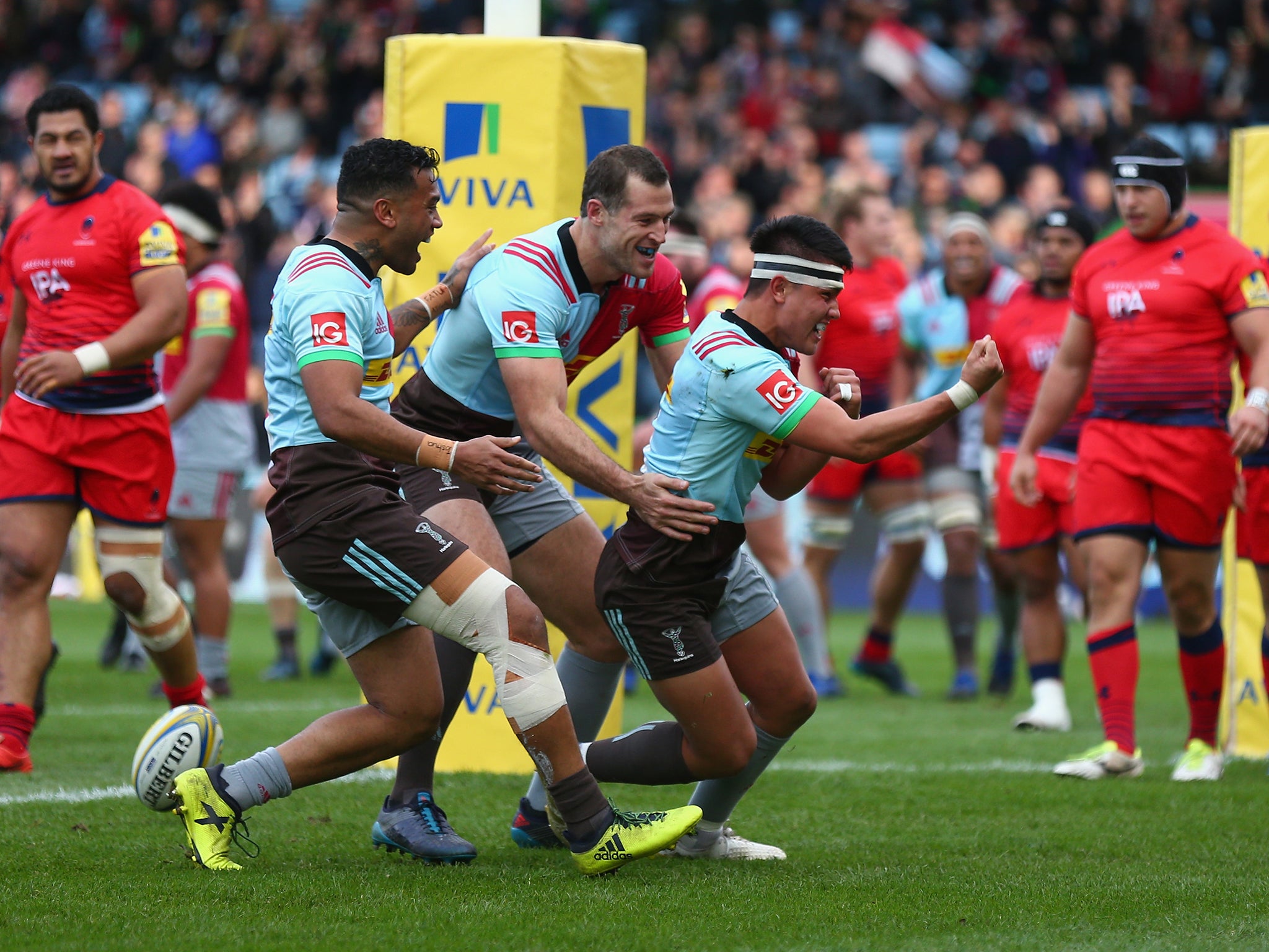 Marcus Smith scored his first Premiership try in Harlequins' 41-35 win over Worcester