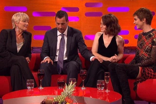 Adam Sandler placed his hand on Claire Foy's knee during the Graham Norton Show