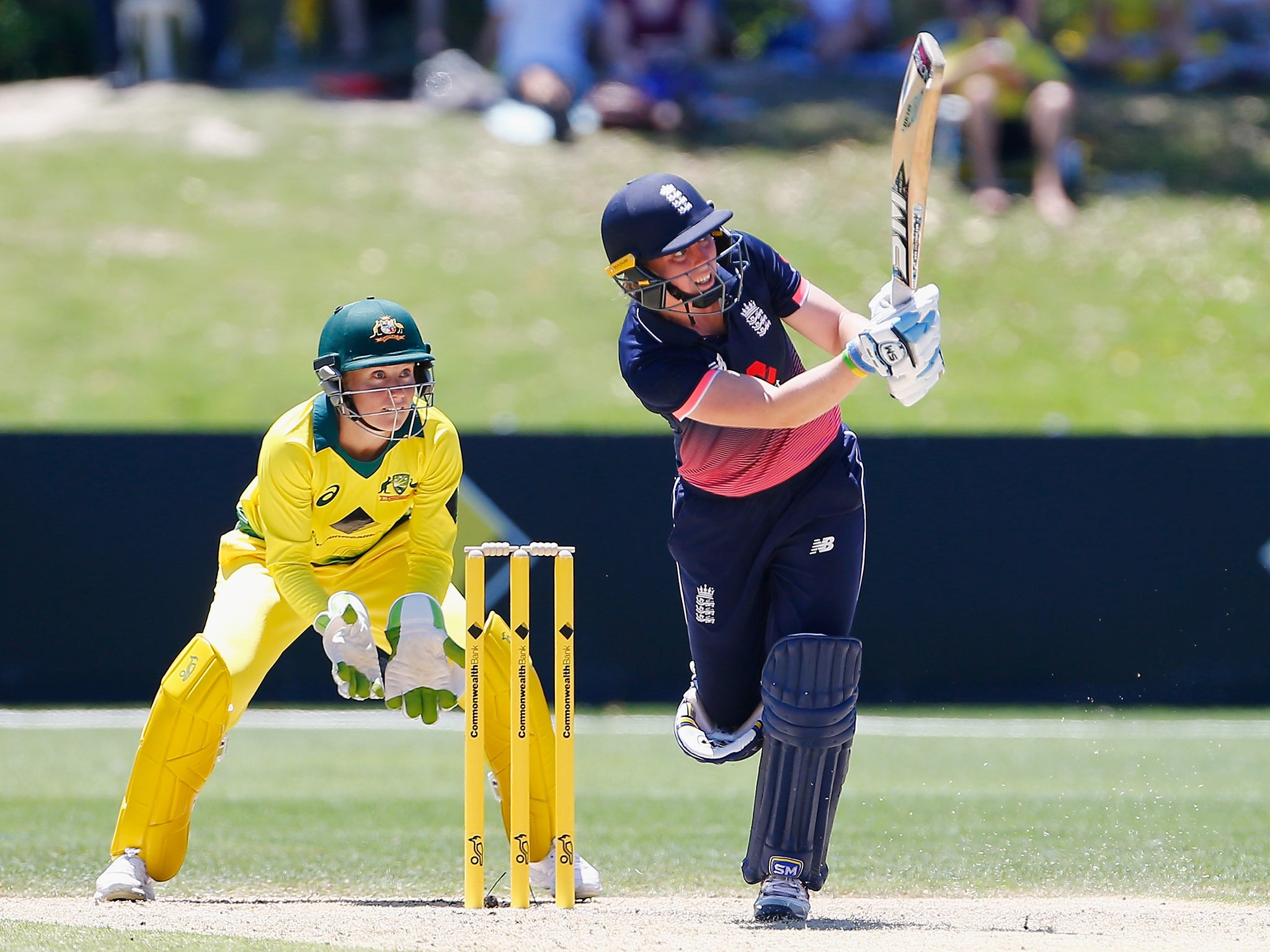 Heather Knight helped her England side hit a record 284-8 against Australia in 50 overs