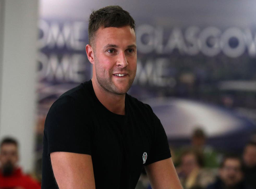 Jamie Harron arrives at Glasgow Airport after being freed in Dubai