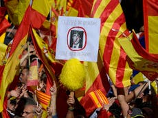 Tens of thousands of pro-unity supporters take to streets of Barcelona