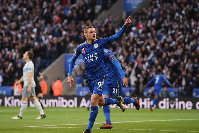 Vardy put Leicester ahead in the first half