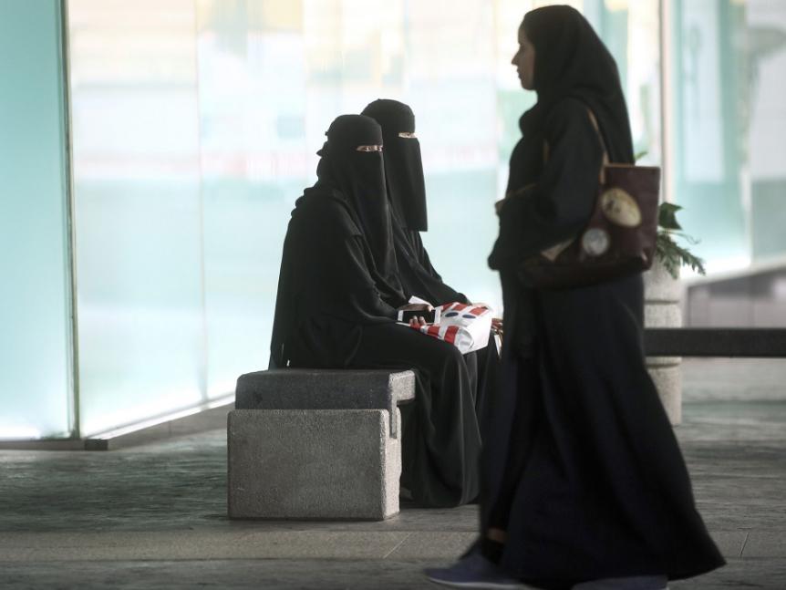 Saudi women at a mall in Riyadh