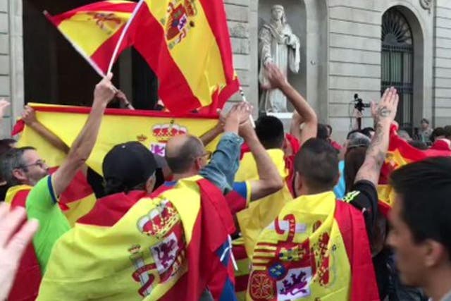 Clip shows far-right protesters chanting “Viva Franco” – a reference to Spain's former dictator General Francisco Franco