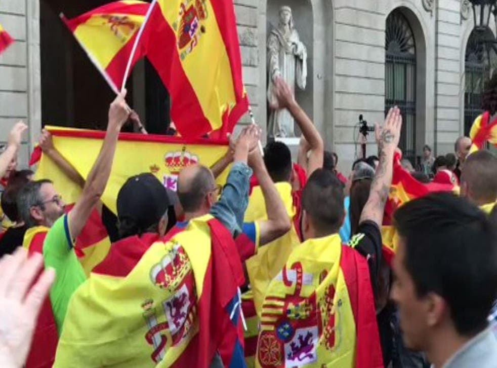 Clip shows far-right protesters chanting “Viva Franco” – a reference to Spain's former dictator General Francisco Franco