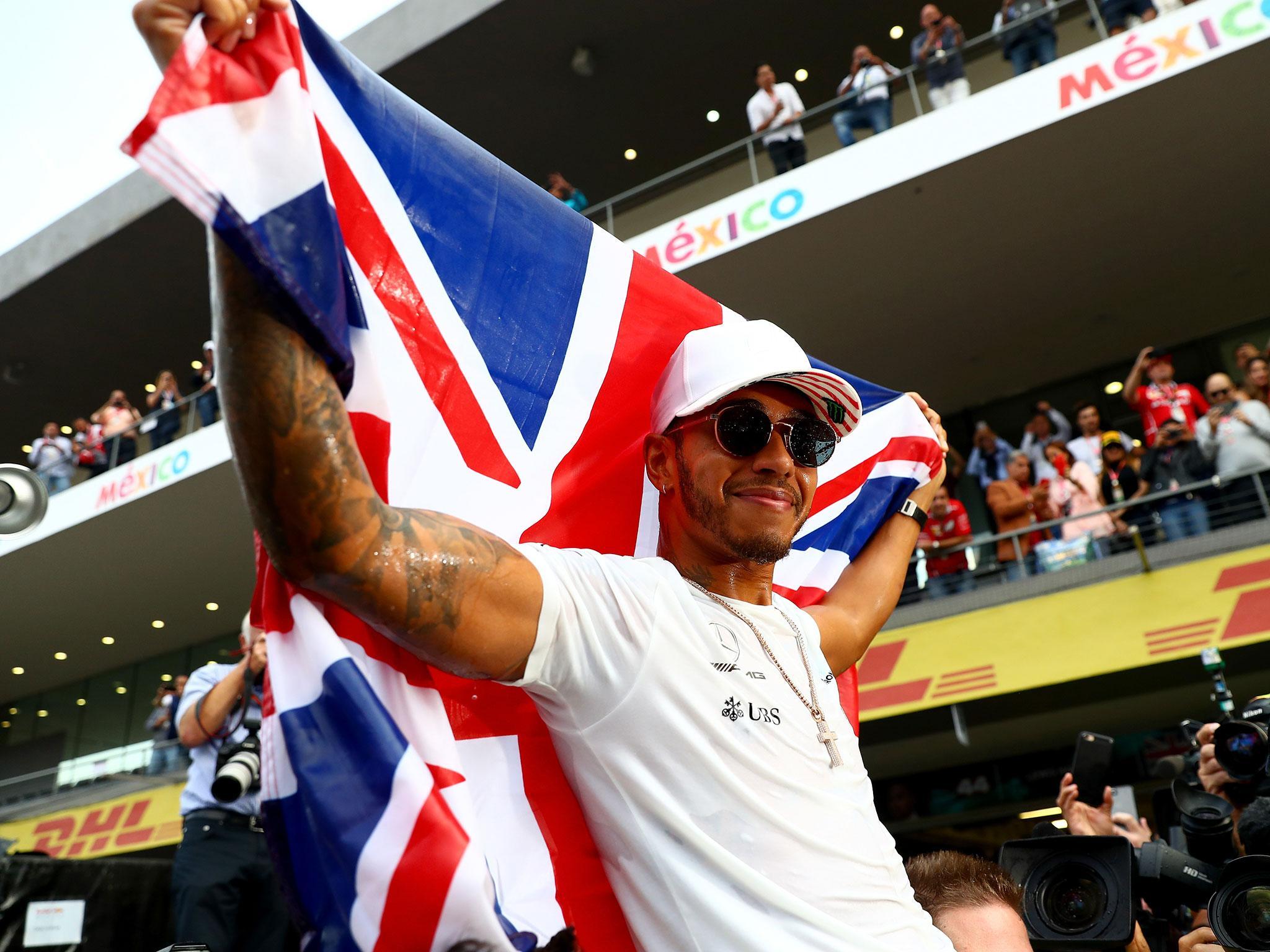 Hamilton is in Brazil after winning the world title a fortnight ago
