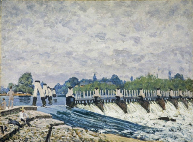 Alfred Sisley, ‘Molesey Weir, Hampton Court, Morning’, 1874 (National Galleries of Scotland (Edinburgh UK)