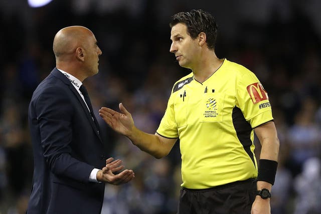 Referees can show managers a red card as part of a trial in Australia.
