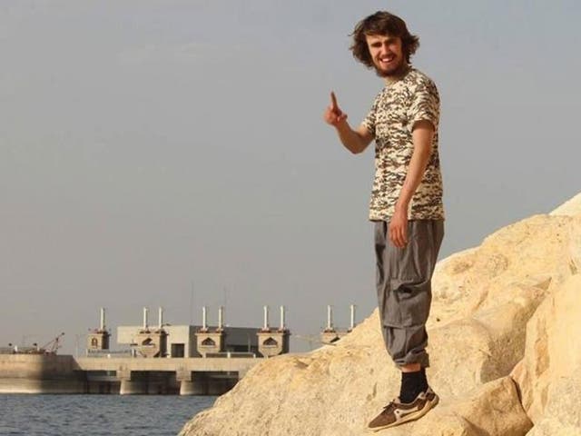 Jack Letts, seen here in Isis-controlled Tabqa in 2016, denies he ever joined or fought on behalf of the militant organisation