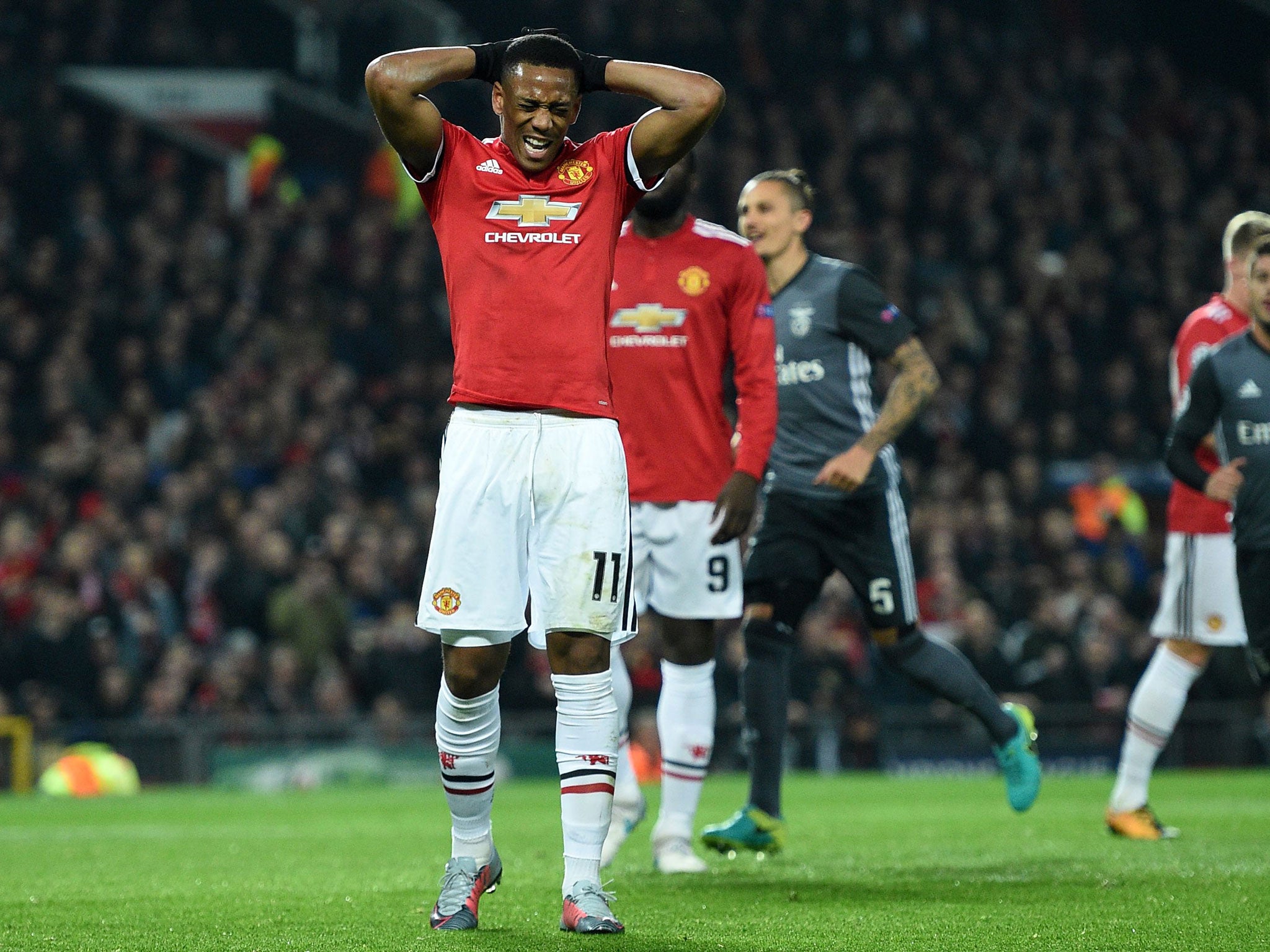 Martial saw his penalty saved by Benfica's young goalkeeper