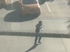 Footage shows New York attack suspect running before being shot