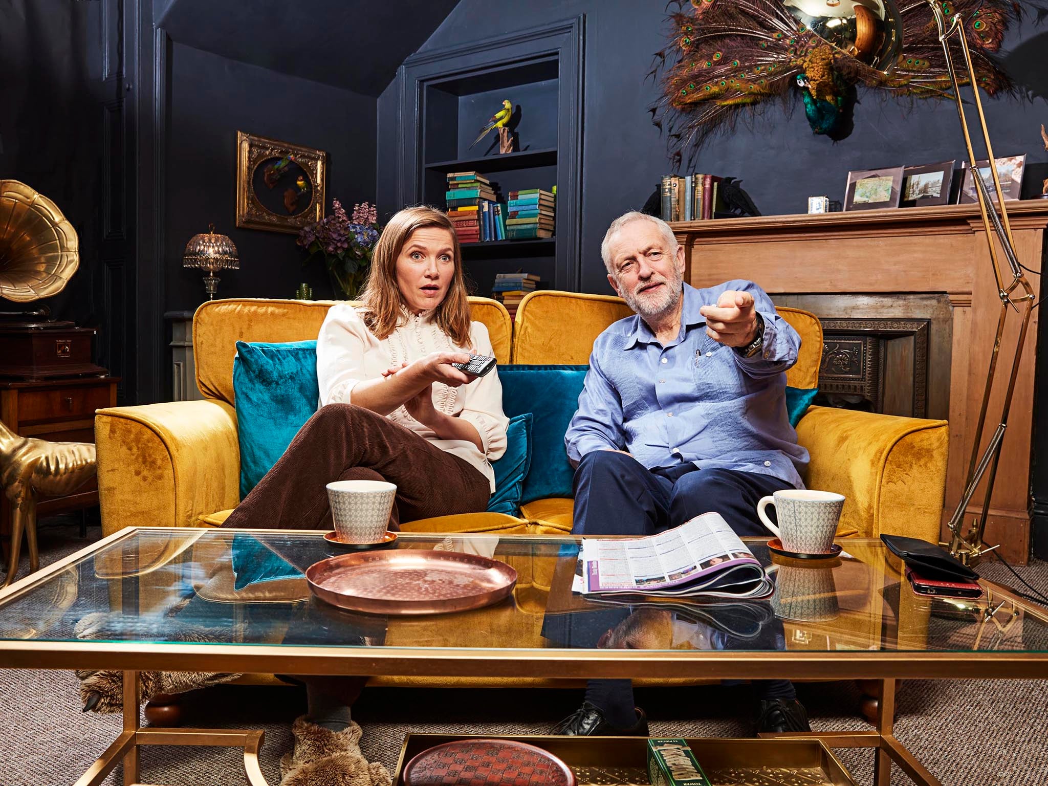 Jeremy Corbyn and Jessica Hynes on Celebrity Gogglebox