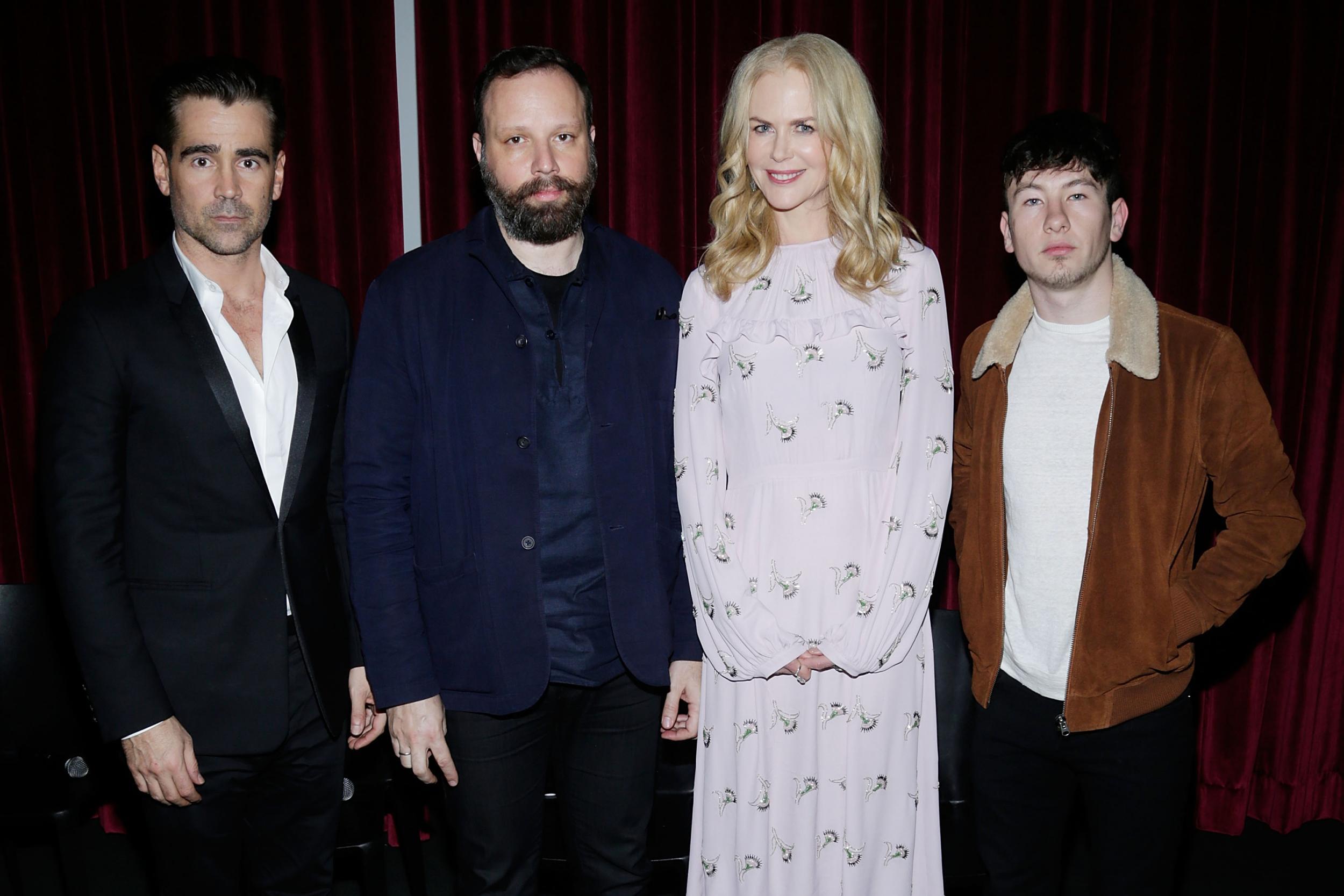 Lanthimos (second from left) with ‘Sacred Deer’ stars Colin Farrell, Nicole Kidman and Barry Keoghan in New York