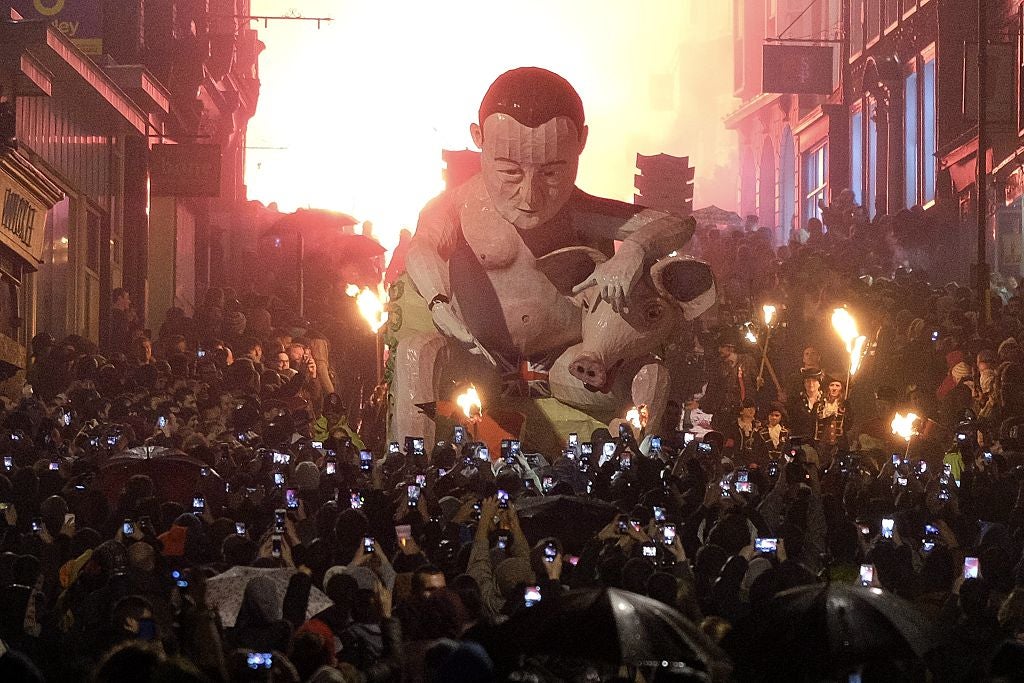 An effigy of David Cameron with a pig was a highlight of the 2015 event