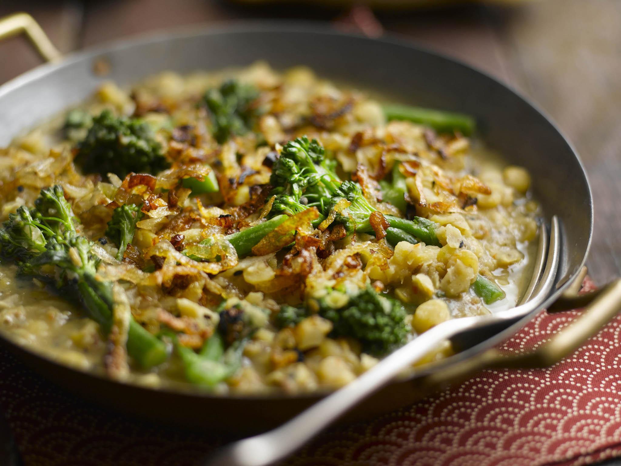 Love me tender: broccoli adds a burst of nutrients and split peas are protein-packed