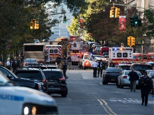 Police secure the area following the attack on Tuesday