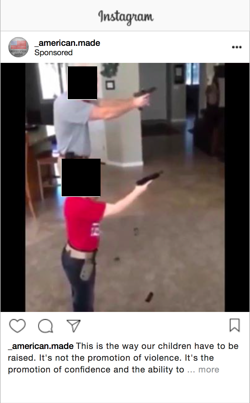 A Russian-linked Instagram post promoting gun ownership
