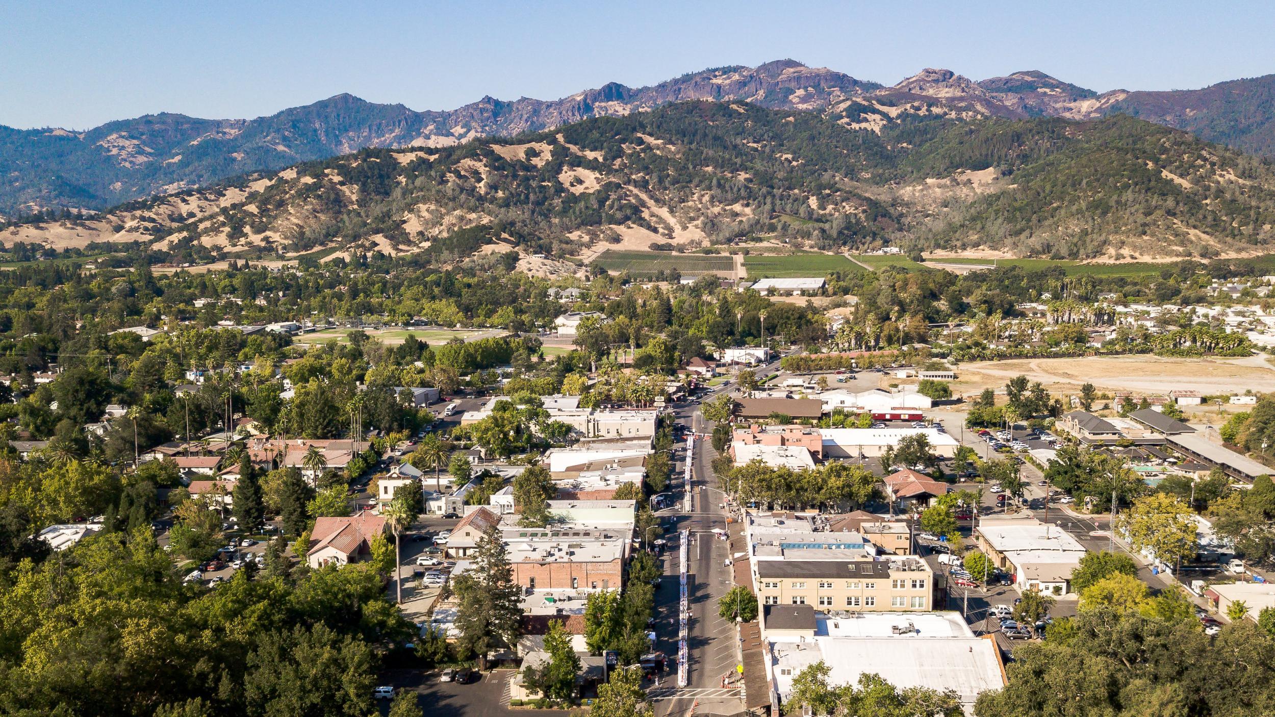 The tourist town of Calistoga in Napa Valley, which is famous for its hot springs