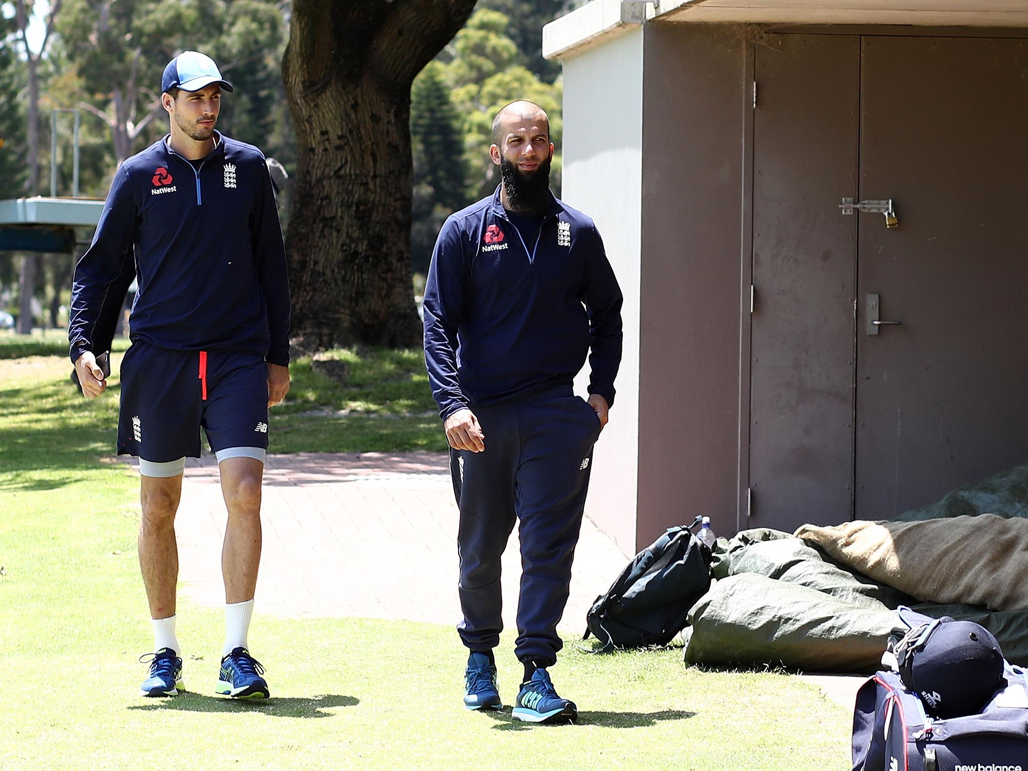 &#13;
Steven Finn and Moeen Ali left training for scans on Thursday &#13;