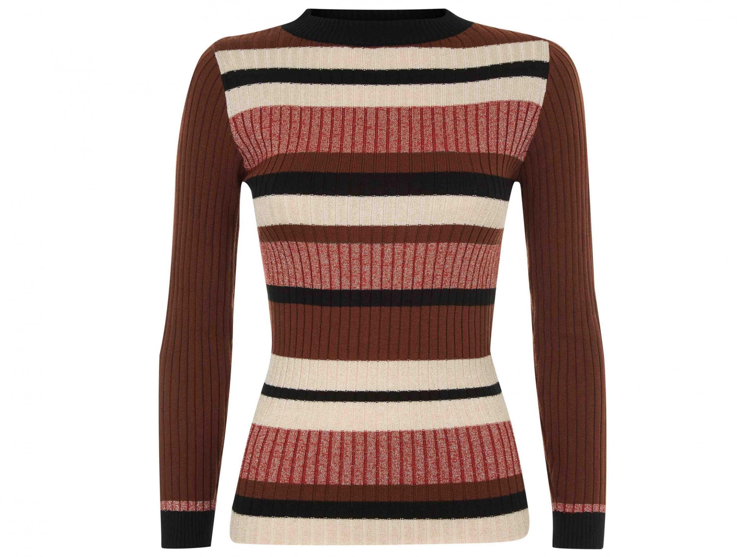 Cameo Rose Red Glitter Stripe Jumper, £22.99, New Look