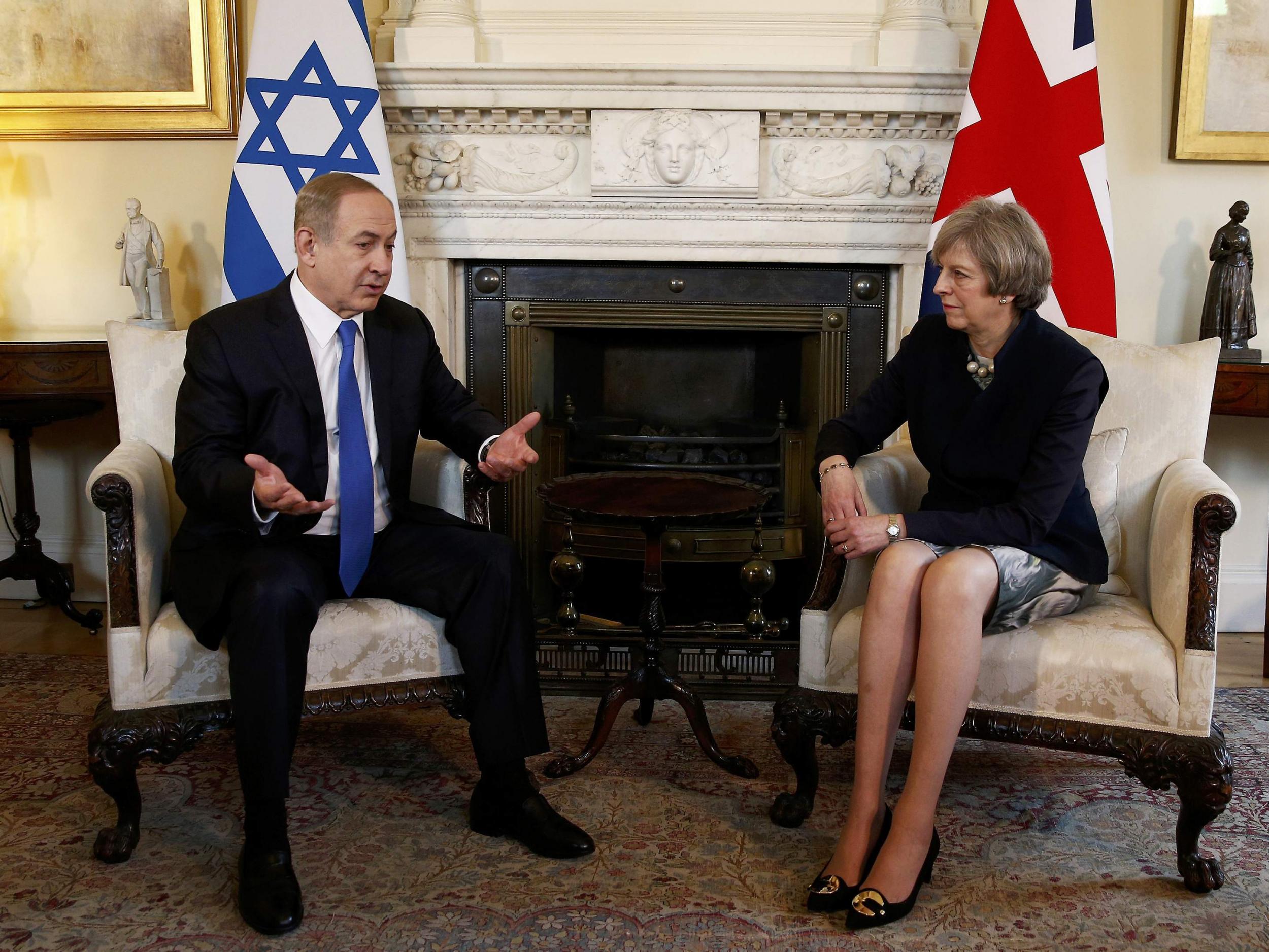 Theresa May last met with Benjamin Netanyahu in London in February