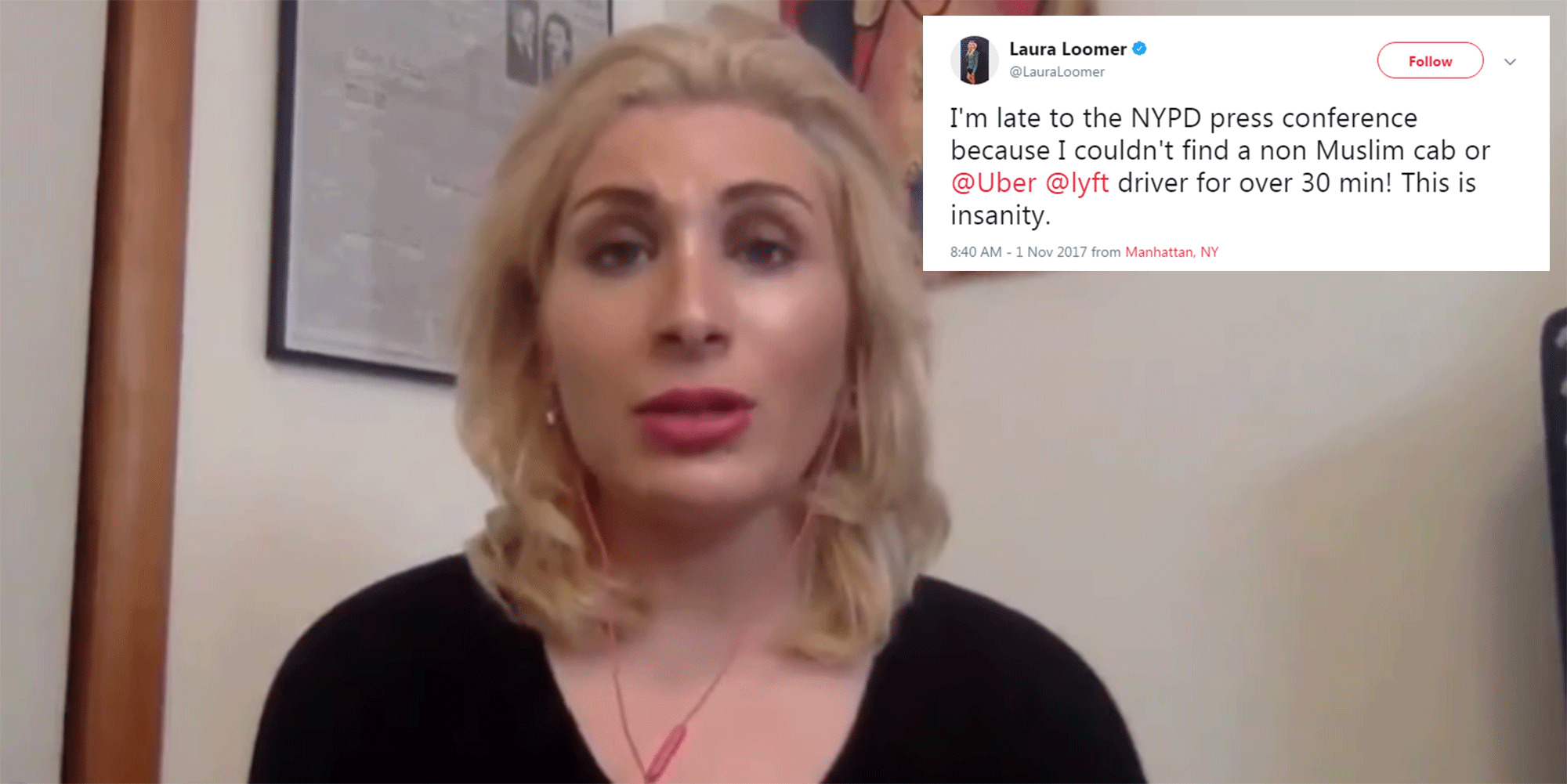 Ms Loomer, who has over 100,000 Twitter followers, has hit out at the companies on Twitter for banning her
