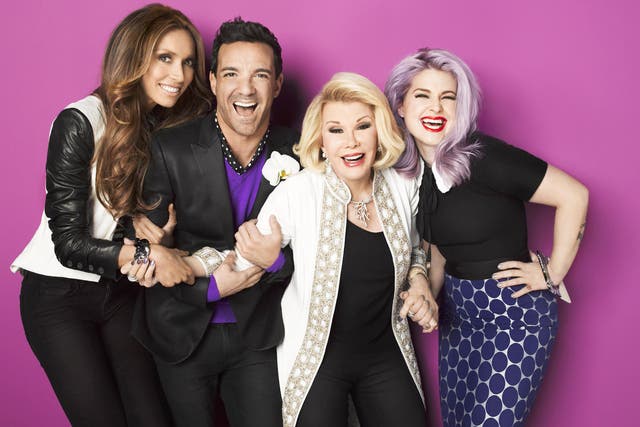 Rivers with her ‘Fashion Police’ co-stars (from left) Guiliana Rancic, George Katakouzinos and Kelly Osbourne