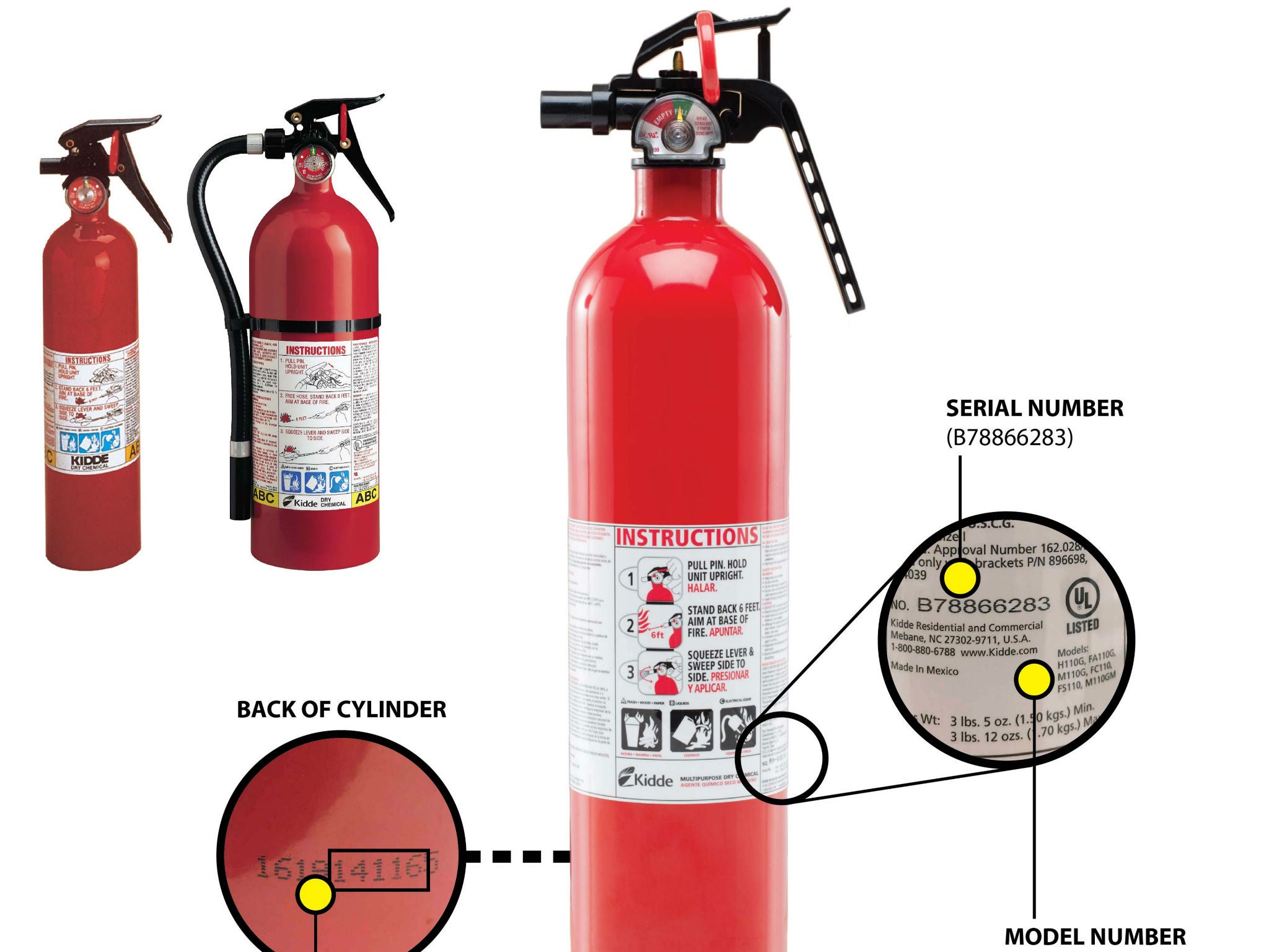 An example of the recalled fire extinguishers