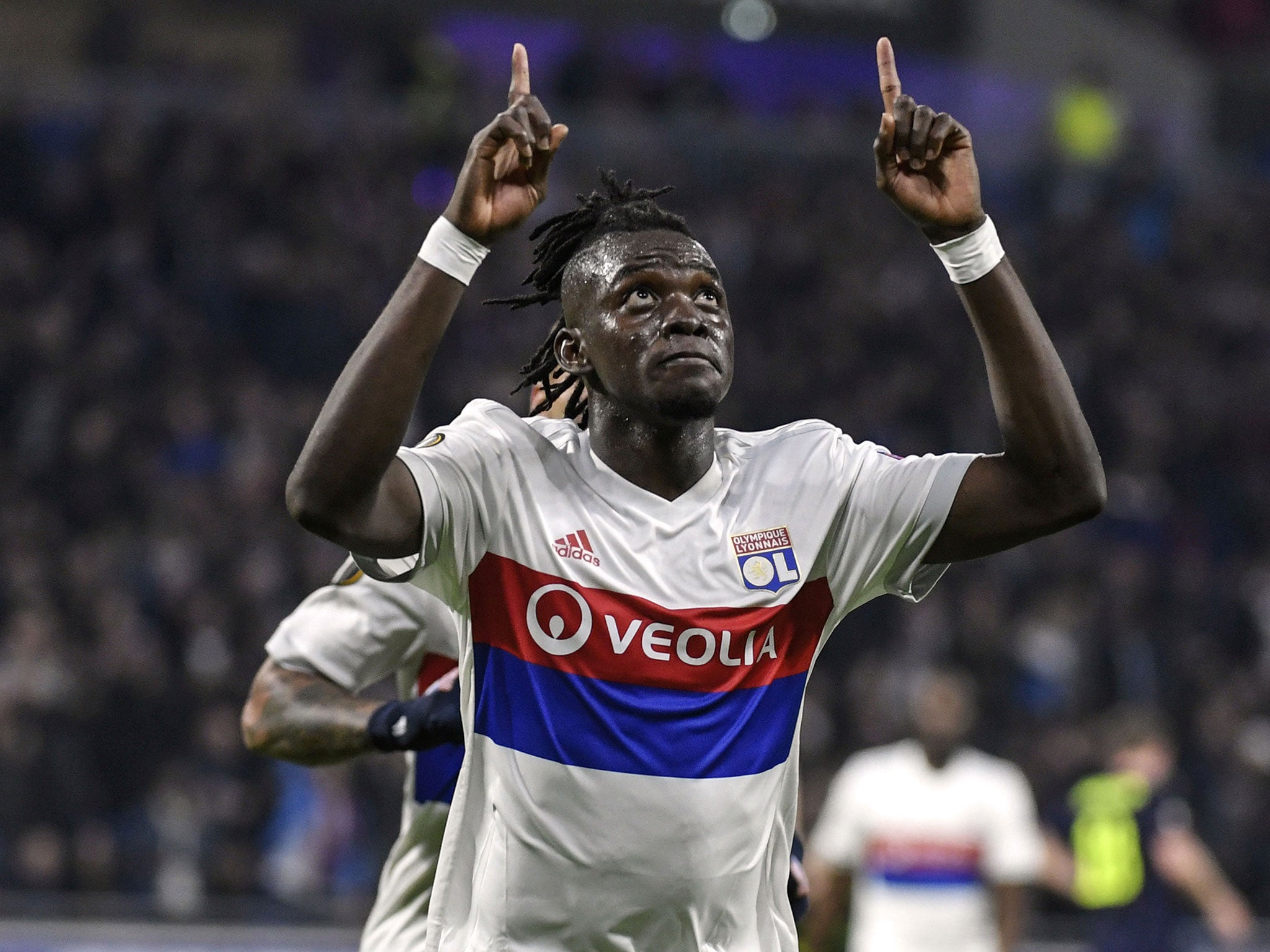 Bertrand Traore celebrates his opener for the French hosts