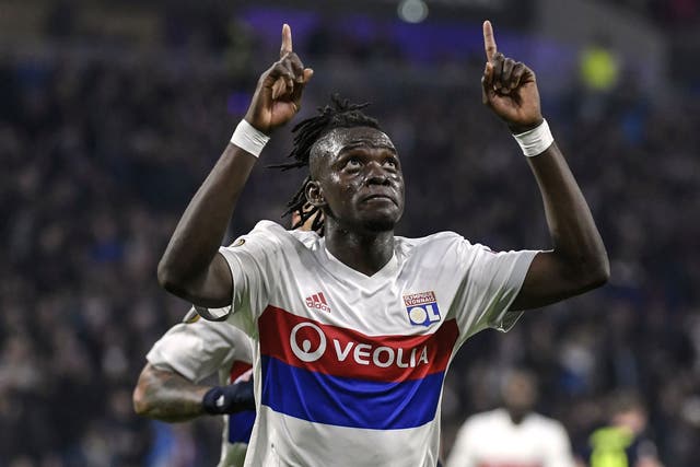 Bertrand Traore celebrates his opener for the French hosts
