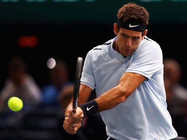 Juan Martin del Potro in action on Thursday