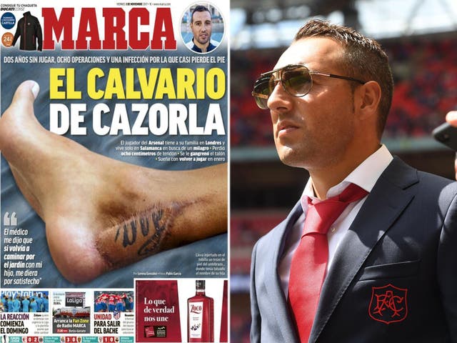Santi Cazorla has revealed the scar left from eight operations on his ankle in an interview with Marca