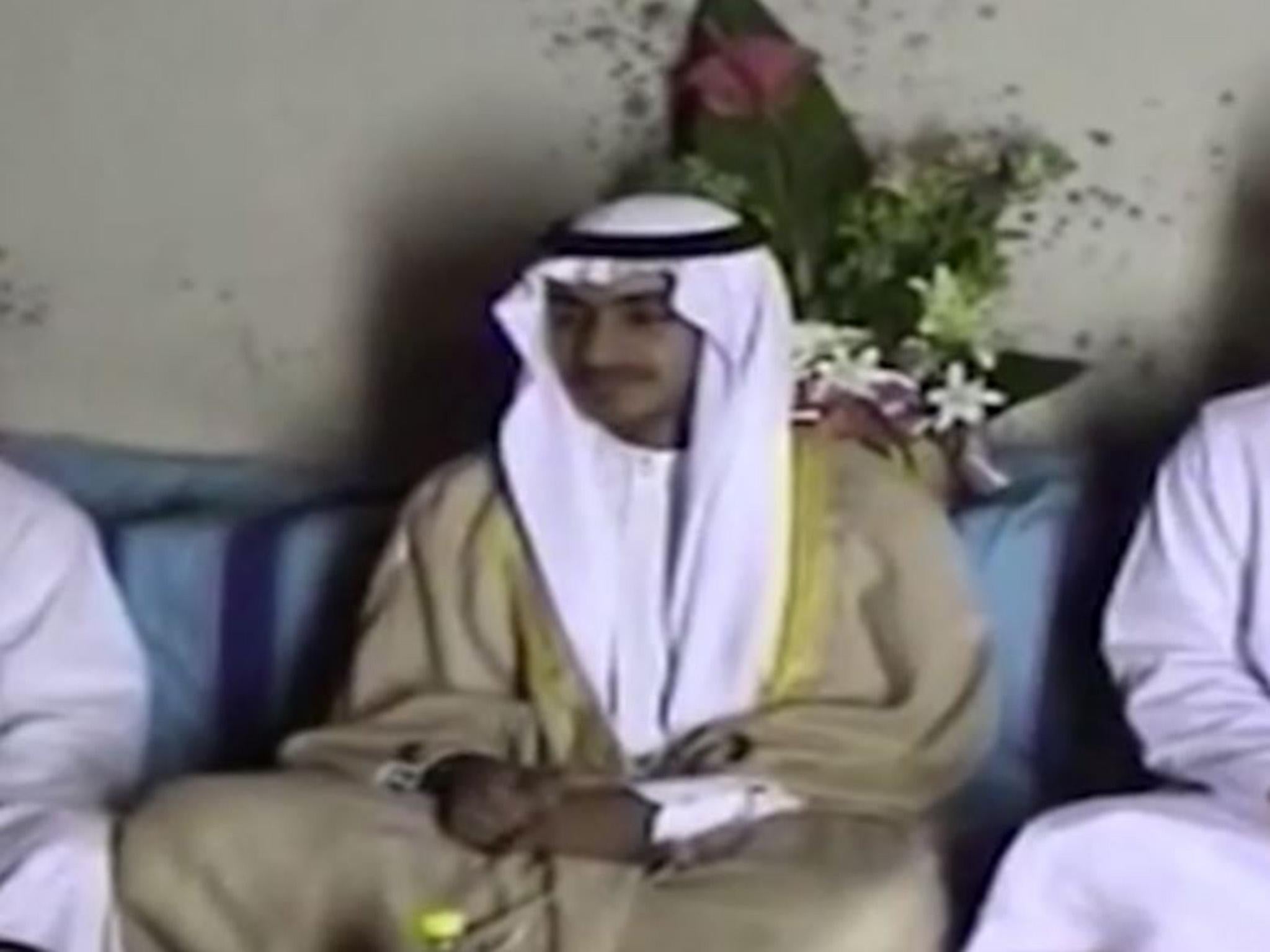 Hamza bin Laden pictured on his wedding day around 10 years ago