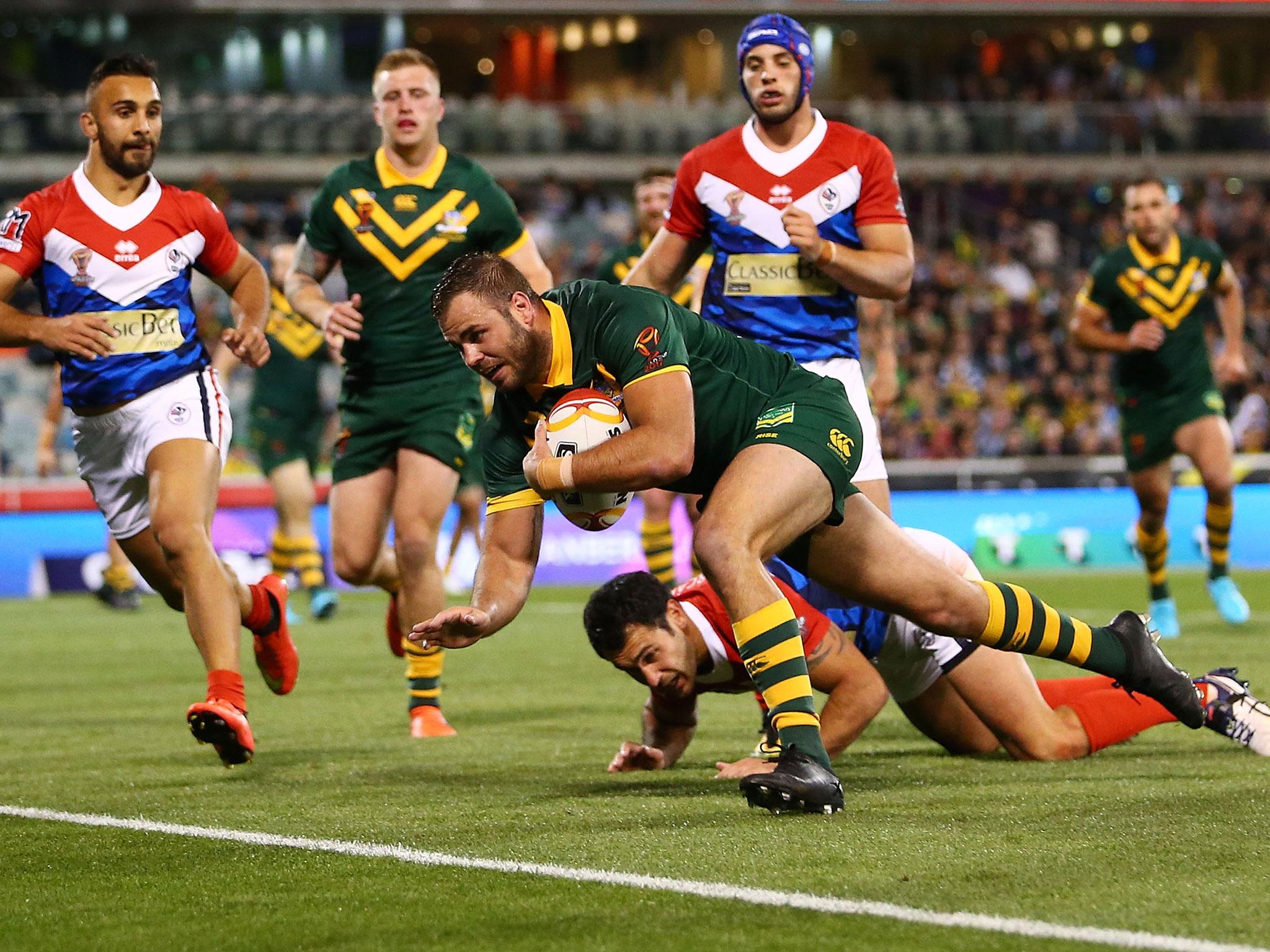 &#13;
Graham helped himself to four tries against the French &#13;