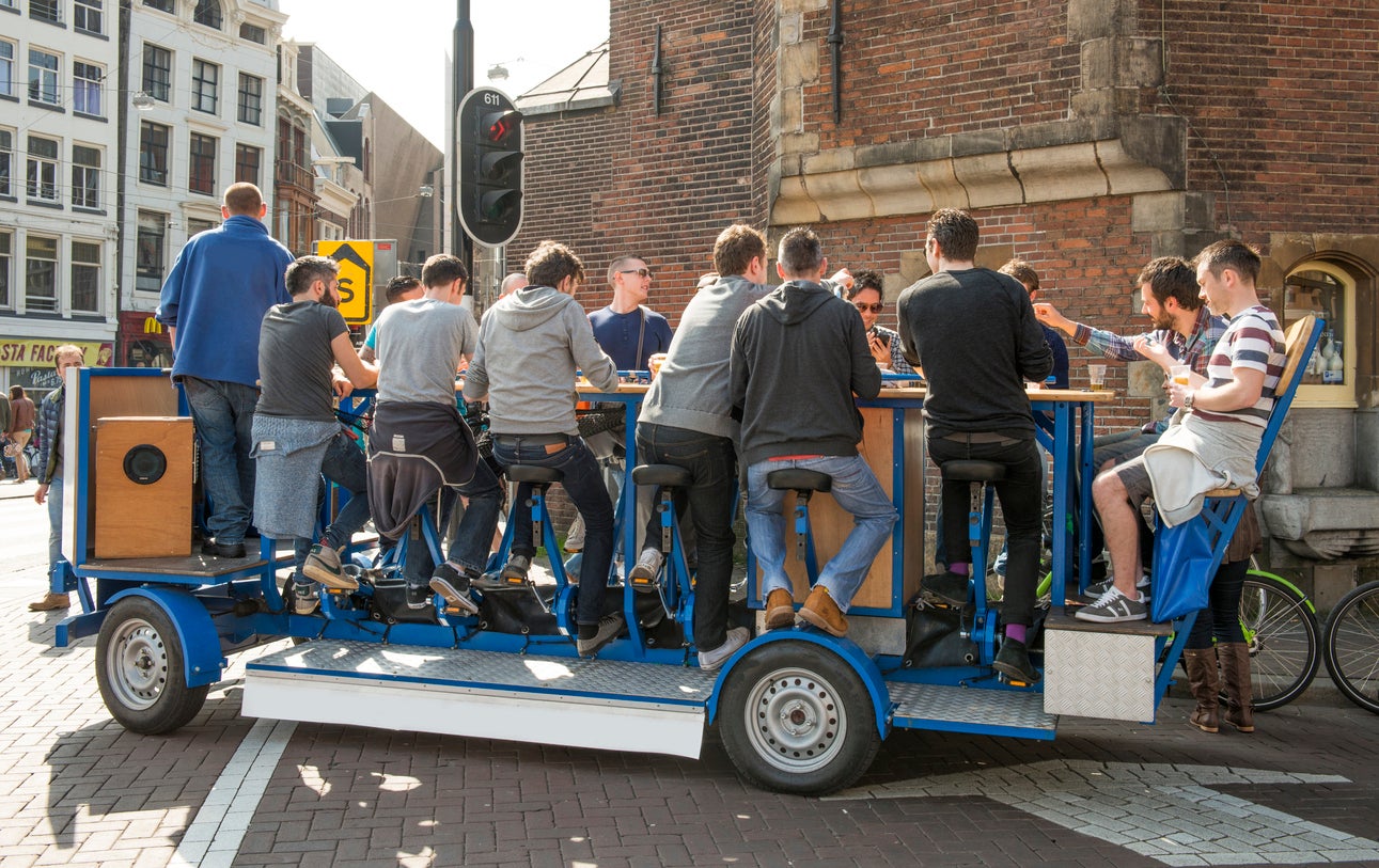 Beer bikes are banned in Amsterdam