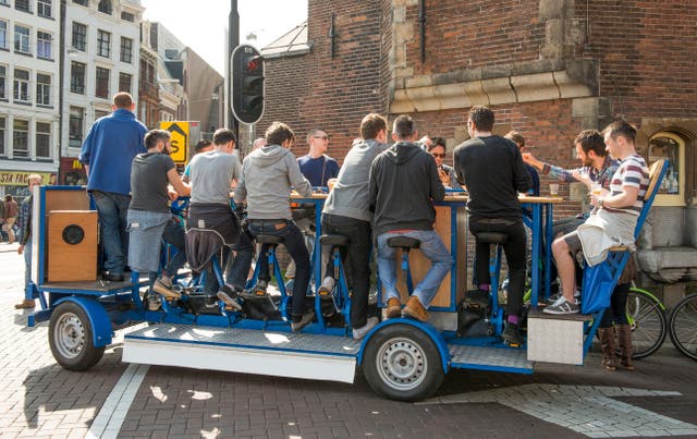 Beer bikes are banned in Amsterdam