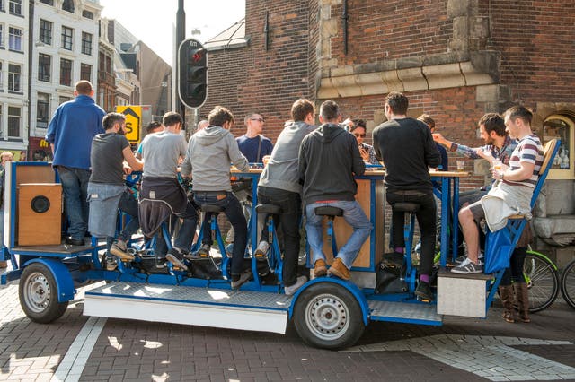 Beer bikes are banned in Amsterdam