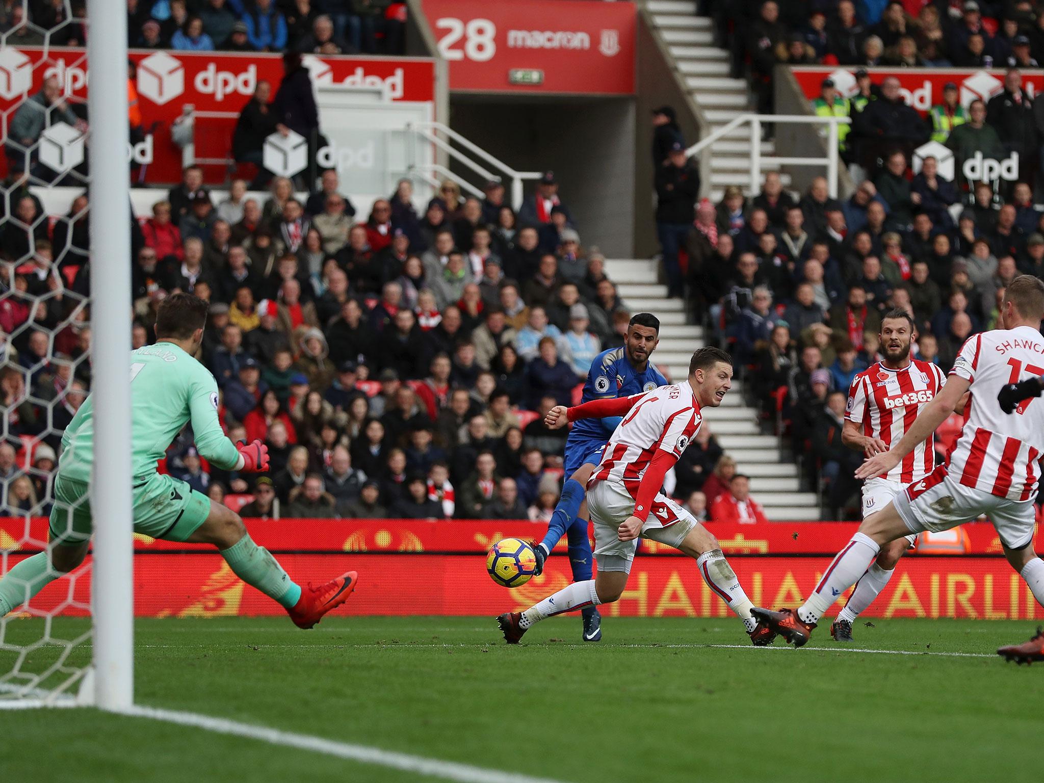 &#13;
A piece of Mahrez magic put Leicester ahead again &#13;