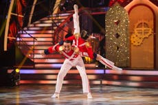 A flat-out fall and perfect score mark the halfway point in Strictly