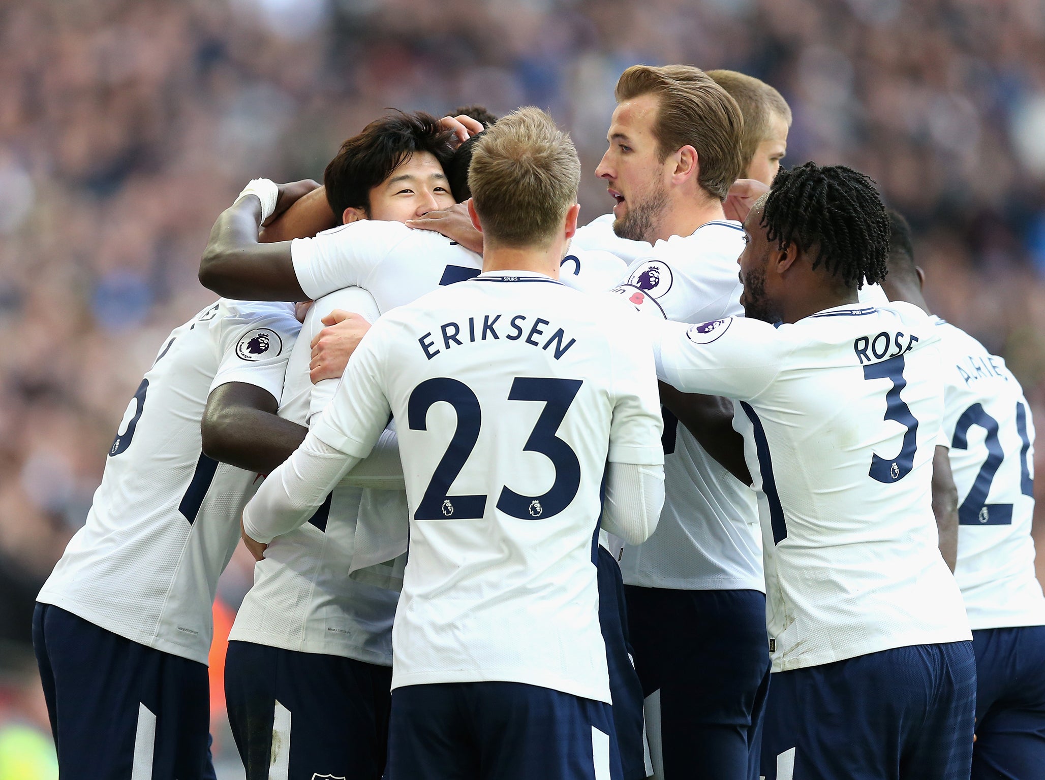 Tottenham celebrate taking the lead