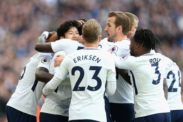 Tottenham celebrate taking the lead