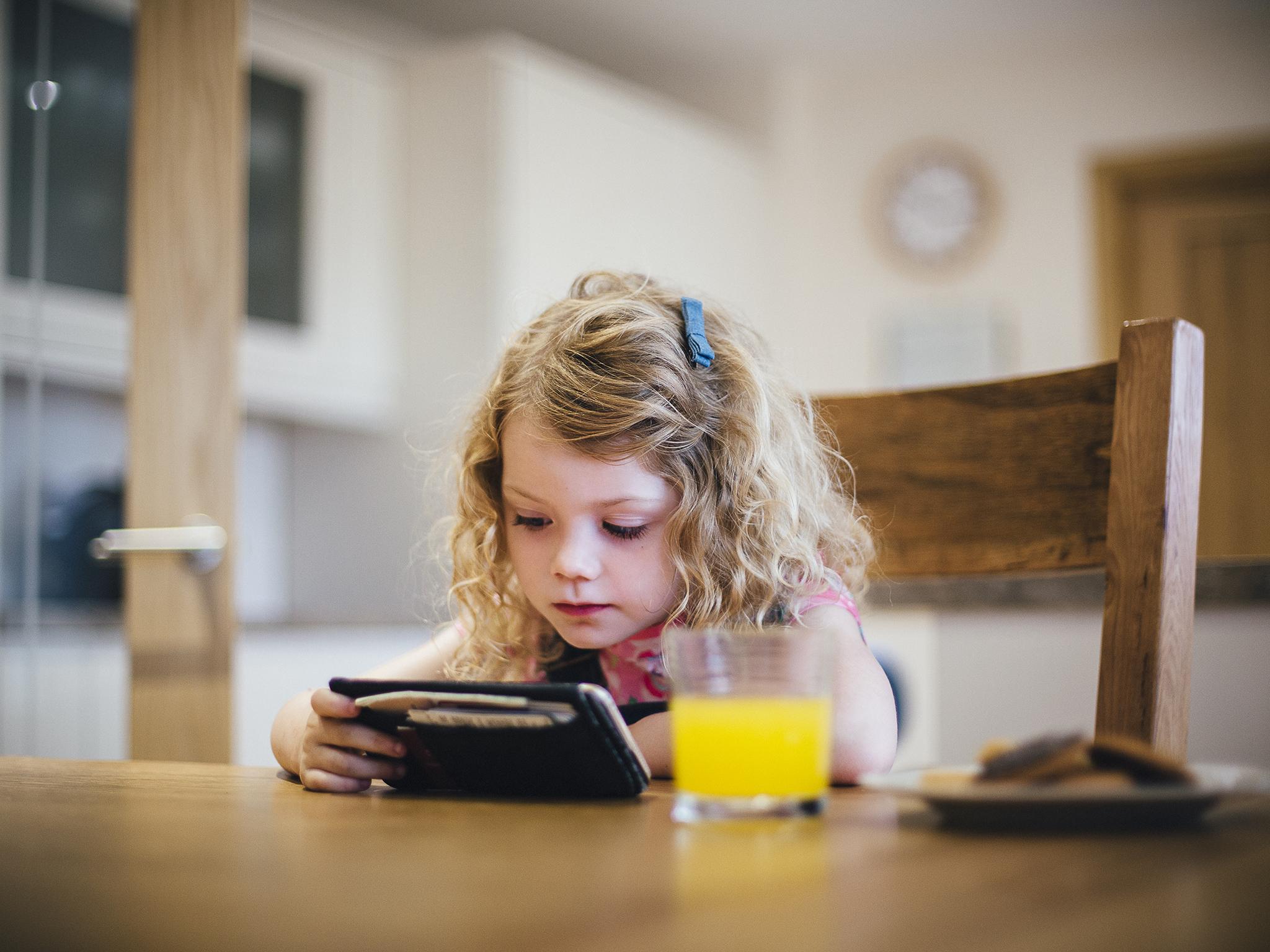 Some 84 per cent of children like to play using a smartphone, tablet or computer