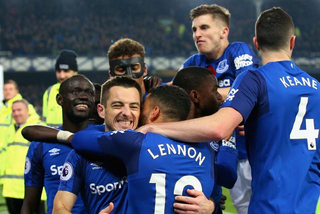 Baines won Everton all three points with a late penalty kick
