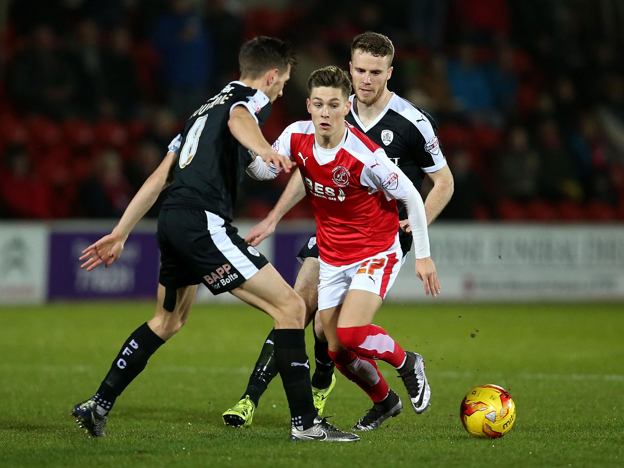 Nick Haughton in action for parent club Fleetwood Town