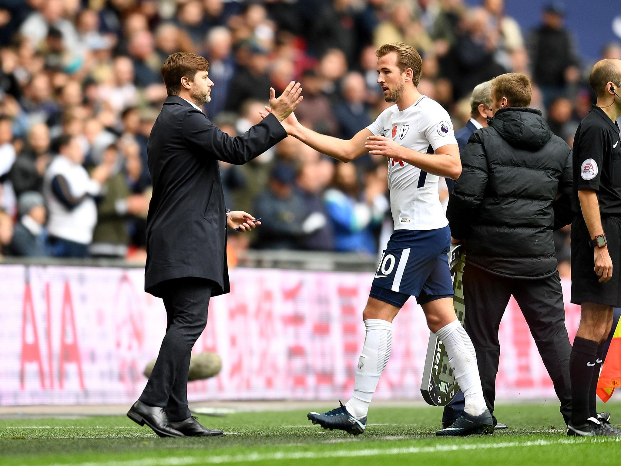 Harry Kane was substituted in the second half of Tottenham's win on Sunday